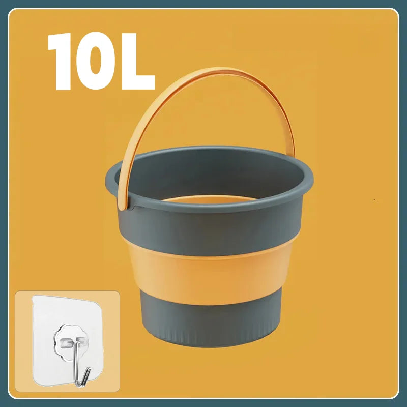 5/10/17L Portable Folding Bucket  Multifunctional Thickened Silicone Bucket for Car Washing and Fishing  Camping Folding Bucket