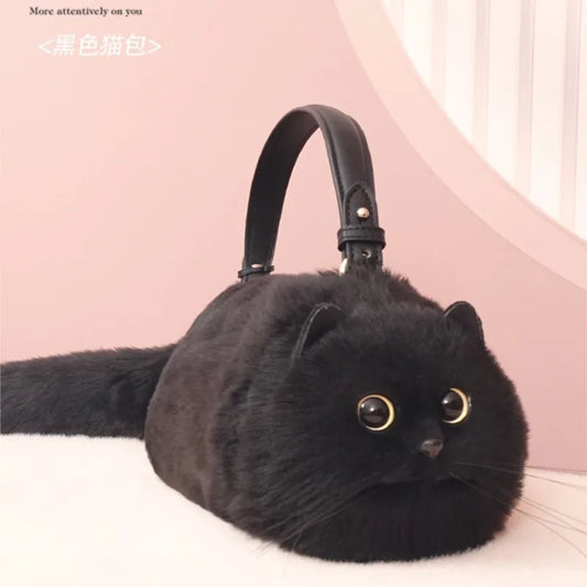 Plush Cute Cat Bag Women