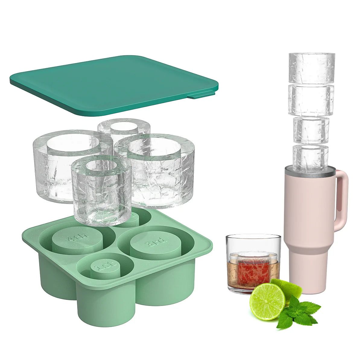 For Stanley Accessories Summer Ice Mould Cube Trays Ice Making Beverage Cup Maker Circle Ice Shape Silicone Mold For Stanley Cup