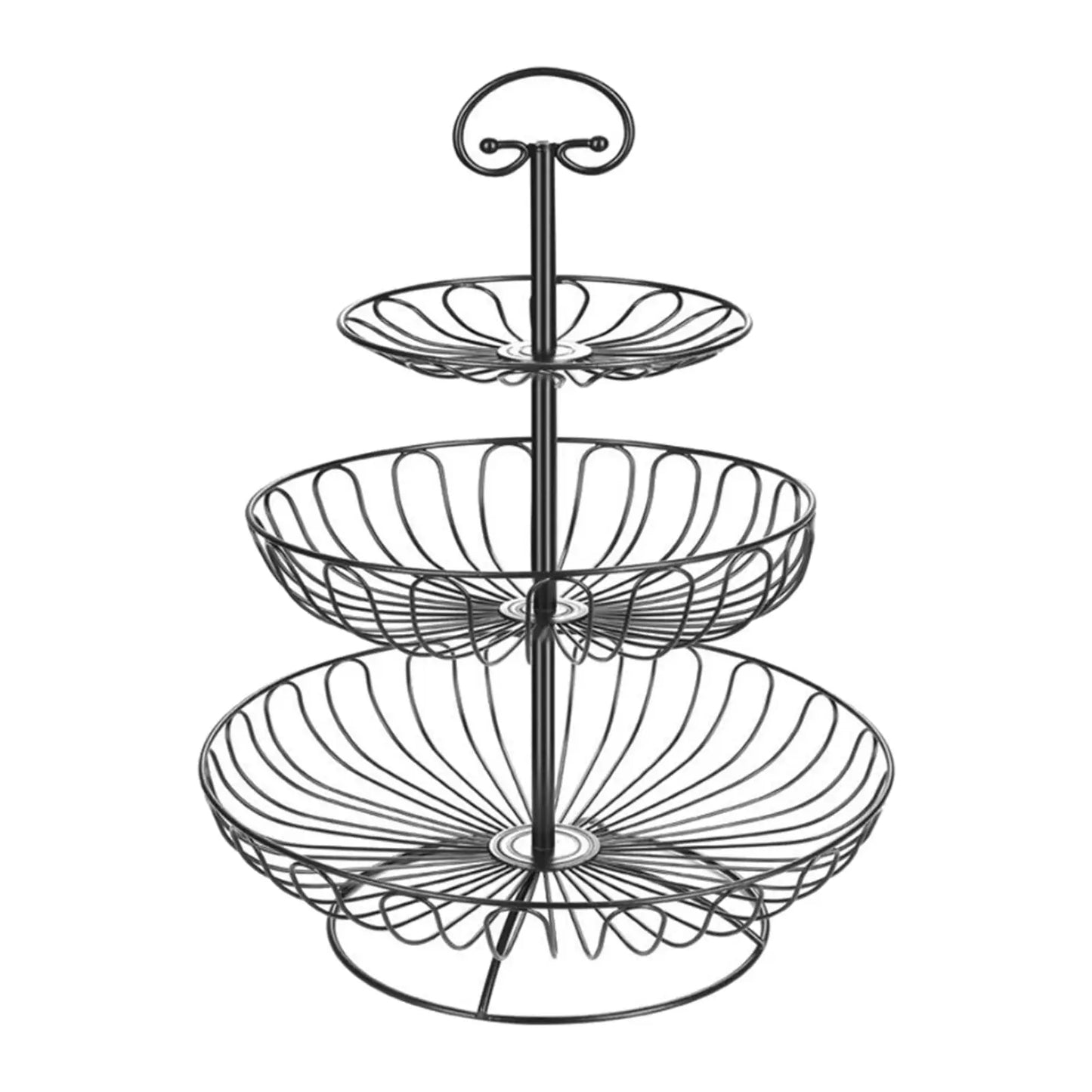 Metal Wire 3 Layer Storage Basket Fruit Bowl Detachable Metal Cake Stand Decorative Dessert Holder Organizer