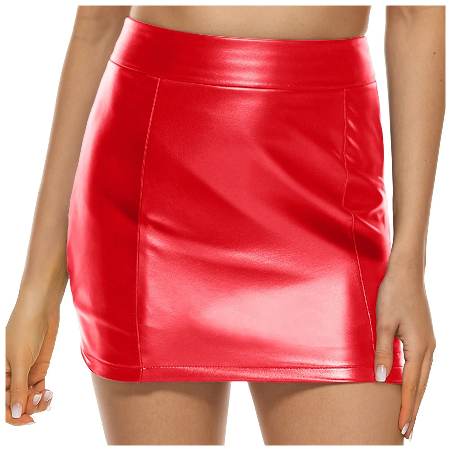 Y2k Skirt With Pockets Zipper Women'S Sexy Solid Leather Elastic Hip Wrap Short Skirts Nightclub Hot Crop Dresses For Women