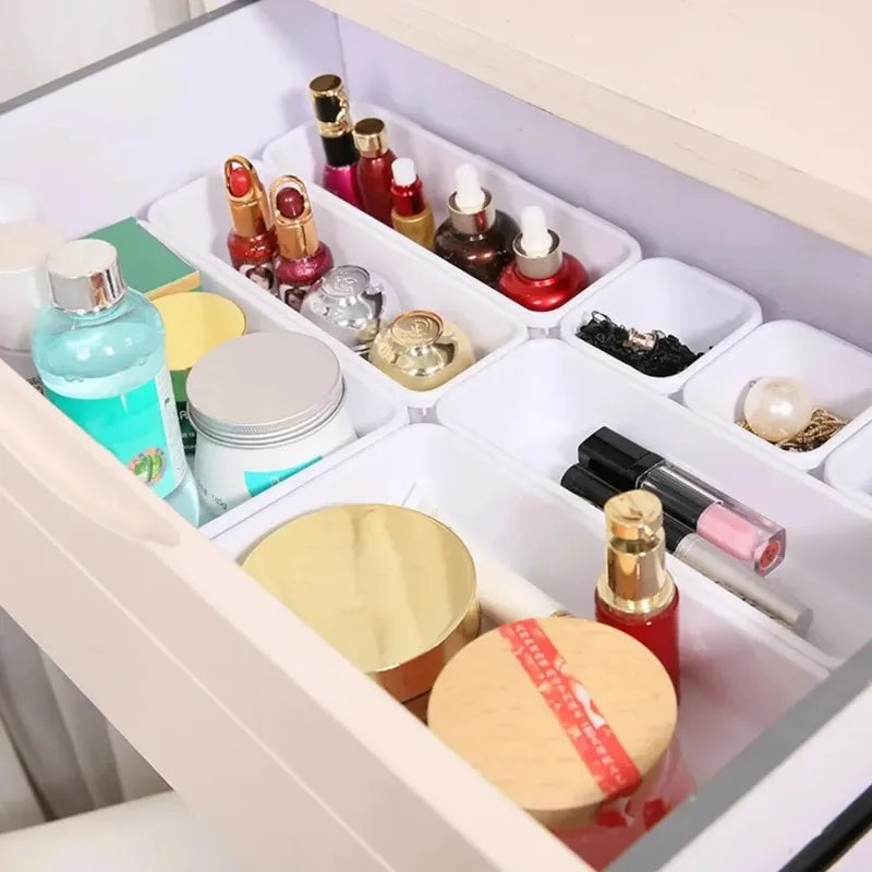 Desktop Miscellaneous Drawer Storage Box Partition Artifact Can Be Freely Combined with 8PCS Cosmetics Storage Organization Box