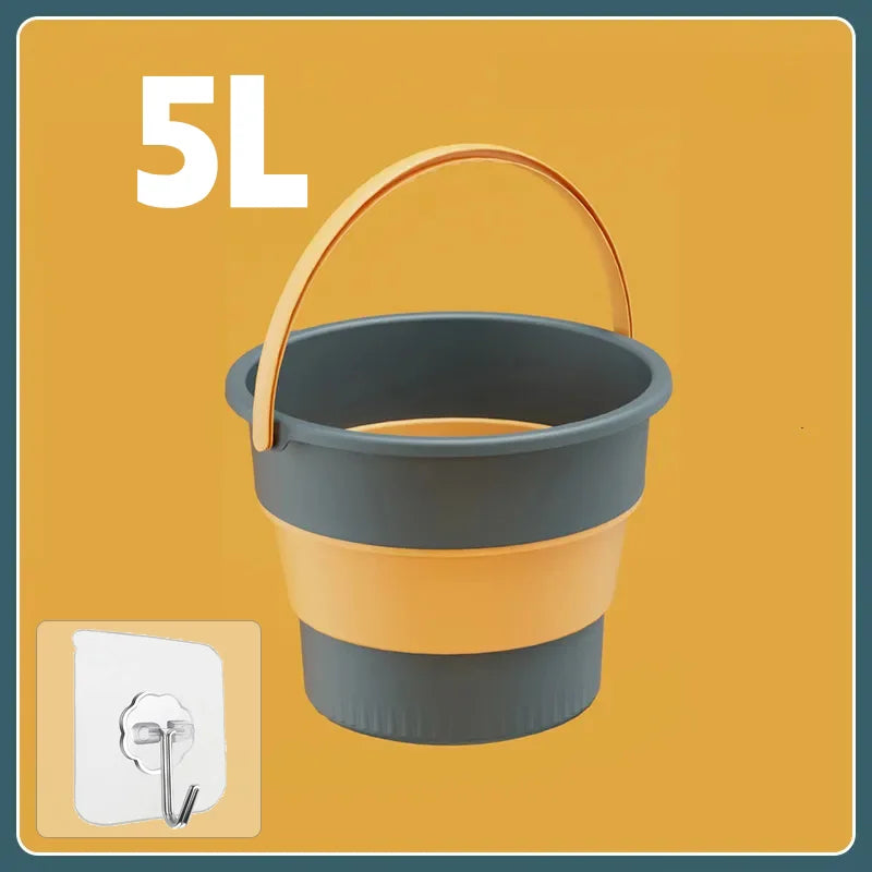 5/10/17L Portable Folding Bucket  Multifunctional Thickened Silicone Bucket for Car Washing and Fishing  Camping Folding Bucket