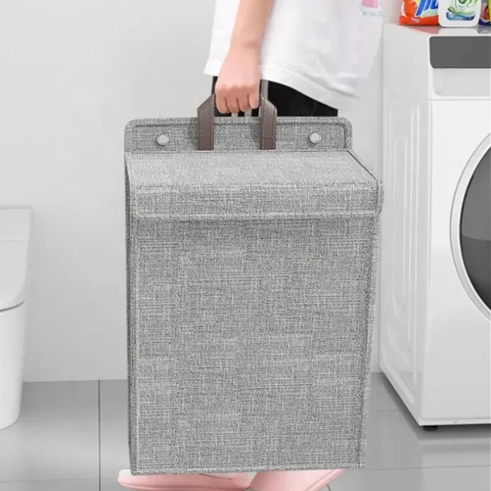 1PC Laundry Bag Organizer Foldable Storage Basket Family Dorm Goodies Dirty Clothes Storage Basket Wall Mounted