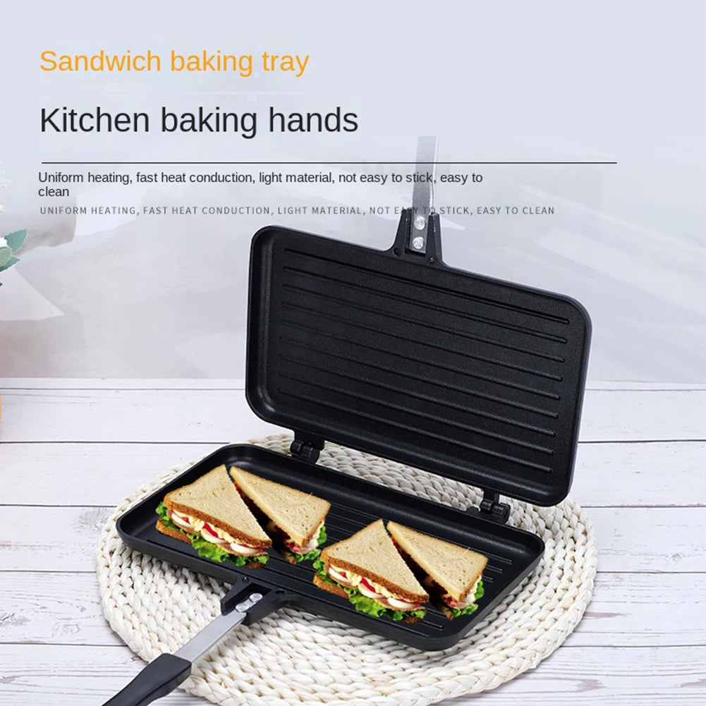 Breakfast Machine Sandwich Machine Non Stick Aluminum Alloy Hot Dog Toaster Bread Toast Waffle Pancake Baking Barbecue Oven Mold