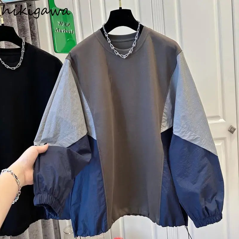 Oversized Hoodie 2024 Women Clothing Contrast Color Casual Fashion Y2k Tops Ropa Mujer Long Sleeve Streetwear Korean Sweatshirts