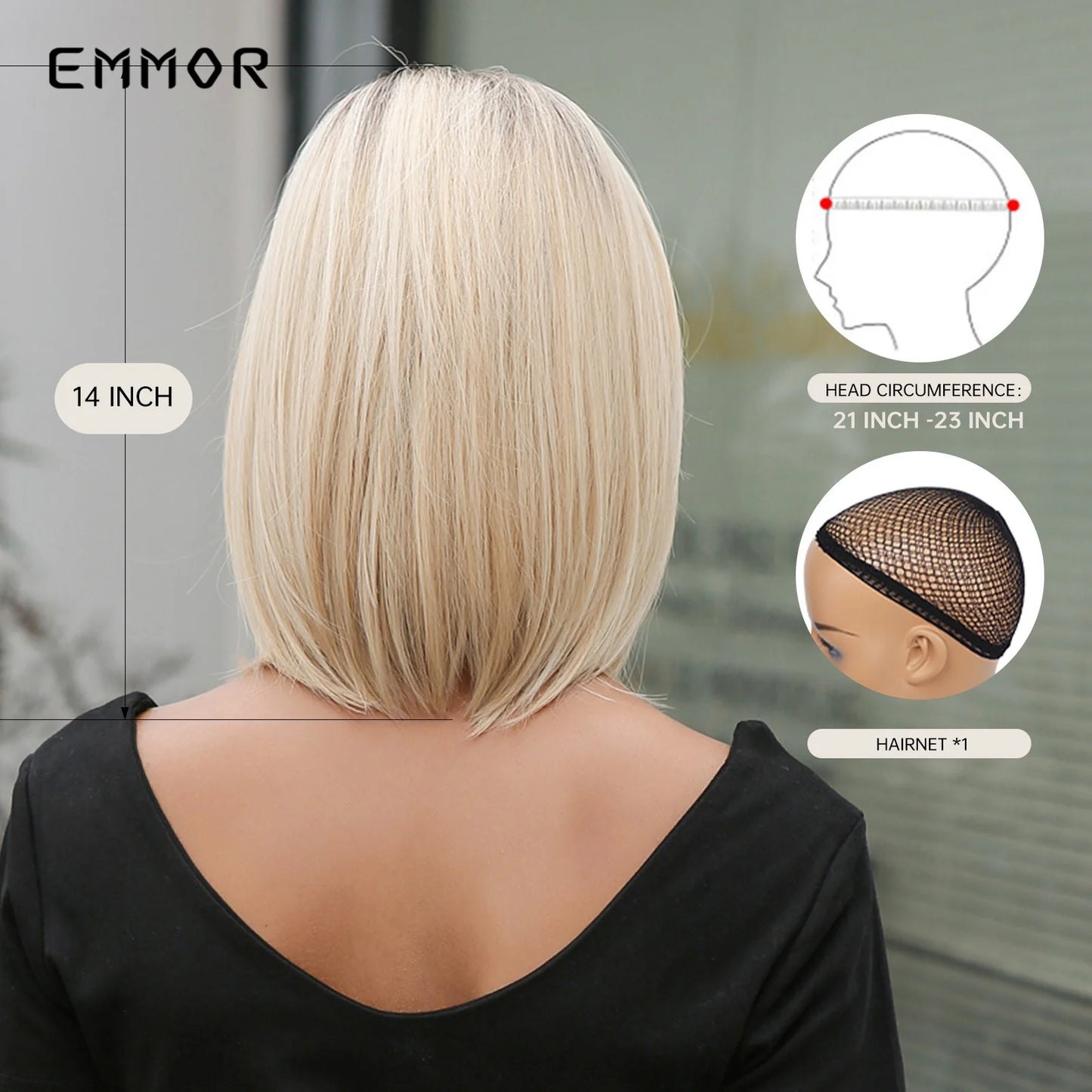 Short Blonde Lace Frontal Synthetic Wig Simulation of Human Hair Ombre Blonde Straight Bob Hair Wig For Women Heat Resistant