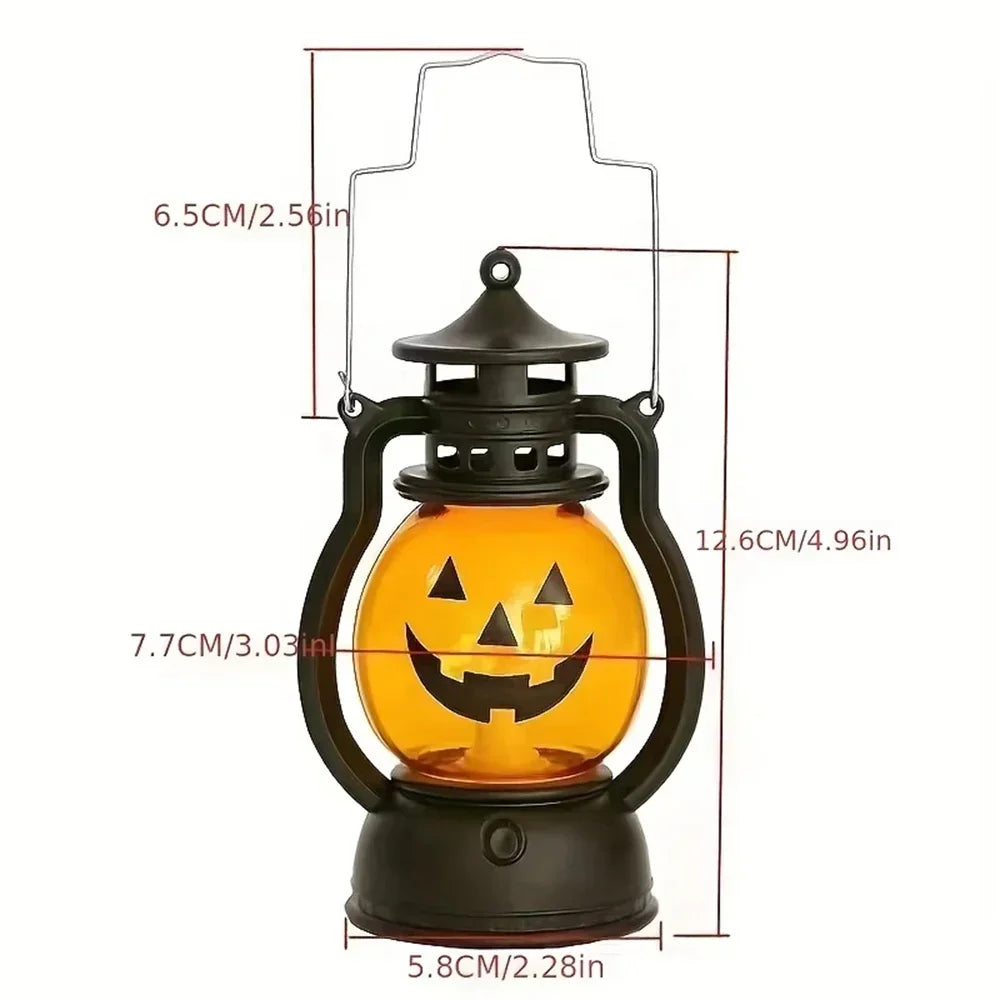 Halloween Pumpkin Lights, LED Candle Lamp, Halloween Hanging Pumpkin Lantern Light, Table Small Oil Lamp Garden Yard Decorations