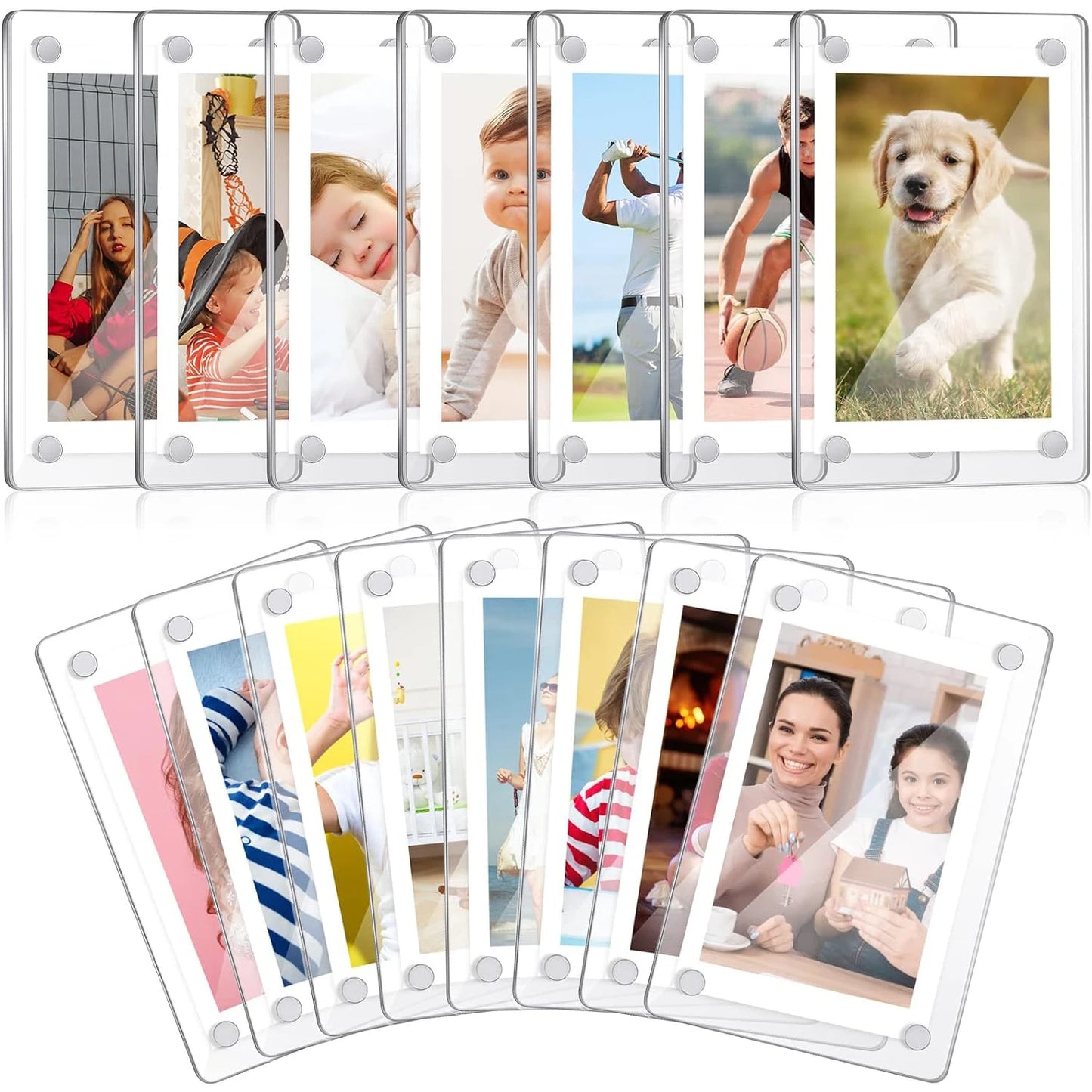 Acrylic Refrigerator Magnetic Frame, Clear Reversible Refrigerator Magnet Photo Frame, Display Frame, For Fujifilm