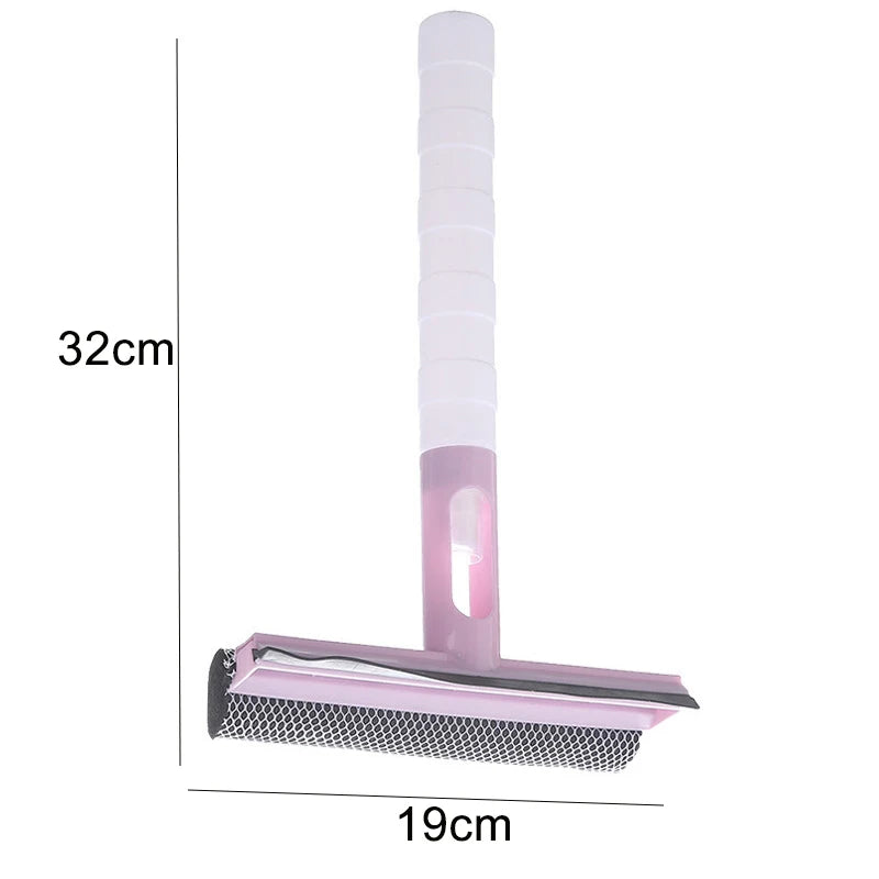 3 In 1 Window Cleaning Brush Glass Wiper for Bathroom Mirror Window With Spray Double-sided Window Cleaner Squeegee Wiper