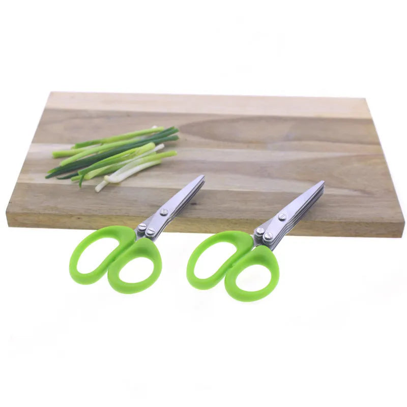 Muti-Layers Kitchen Scissors Stainless Steel Vegetable Cutter Scallion Herb Laver Spices Cooking Tool Cut Kitchen Accessories