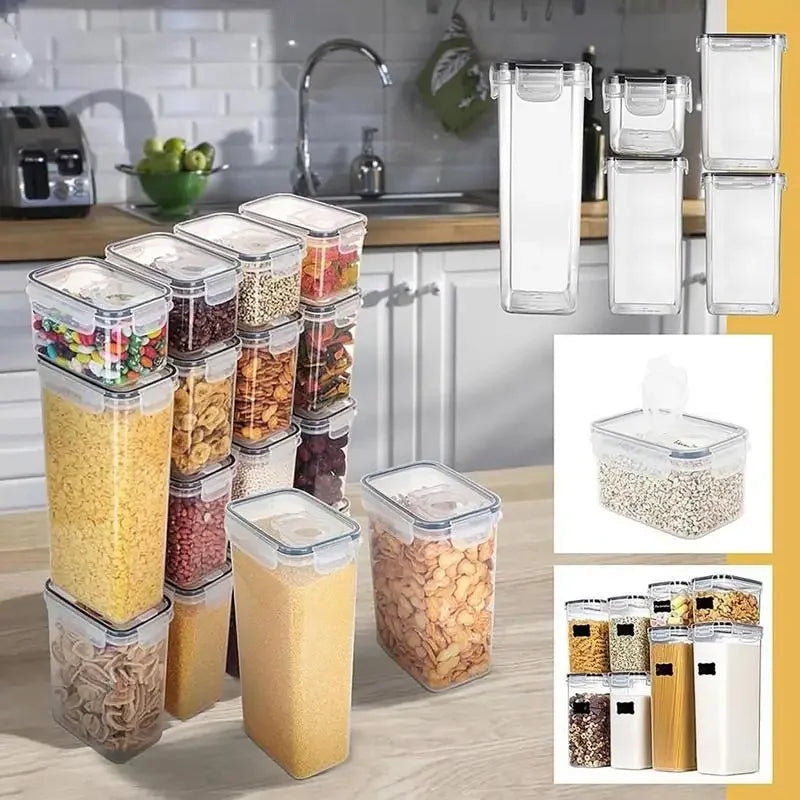 Sealed Plastic Food Storage Box Cereal Candy Dried Jars With Lid Fridge StorageTank Containers Household Items Kitchen Organizer