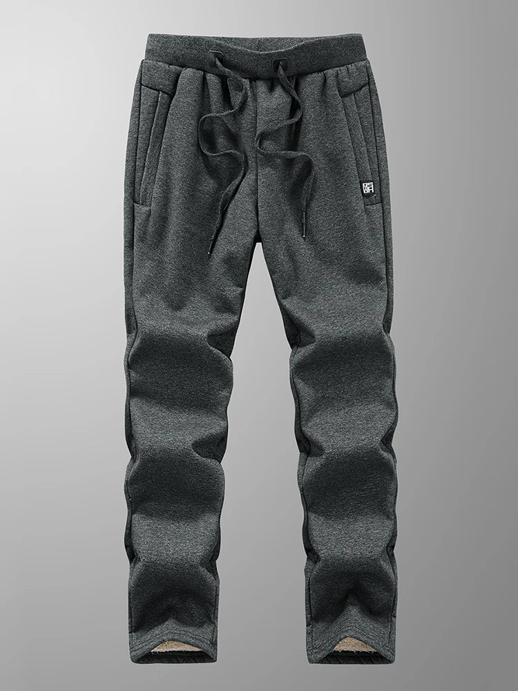 Winter Men's Sweatpants Thick Warm Fleece Joggers Sportswear Zip Pockets Cotton Casual Track Pants Plus Size 6XL 7XL 8XL