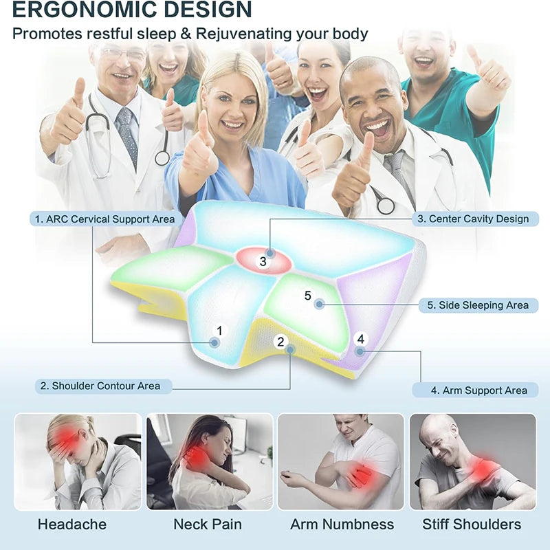 2 in 1 Ergonomic Pillow for Neck Pain