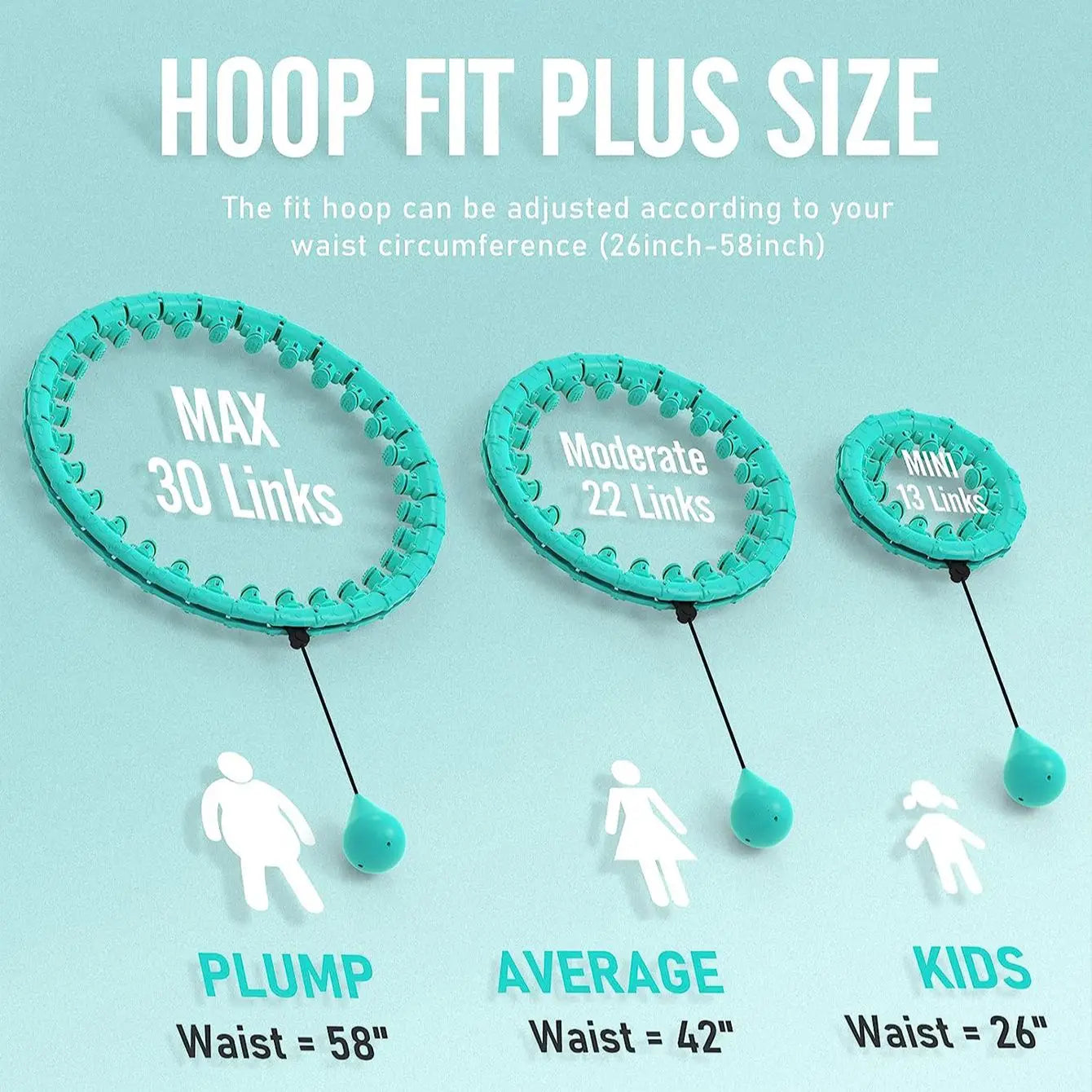 Ultimate Weighted Fitness Hoop: Detachable Knots for Abdomen Weight Loss & Massage - Perfect for Adults & Kids!