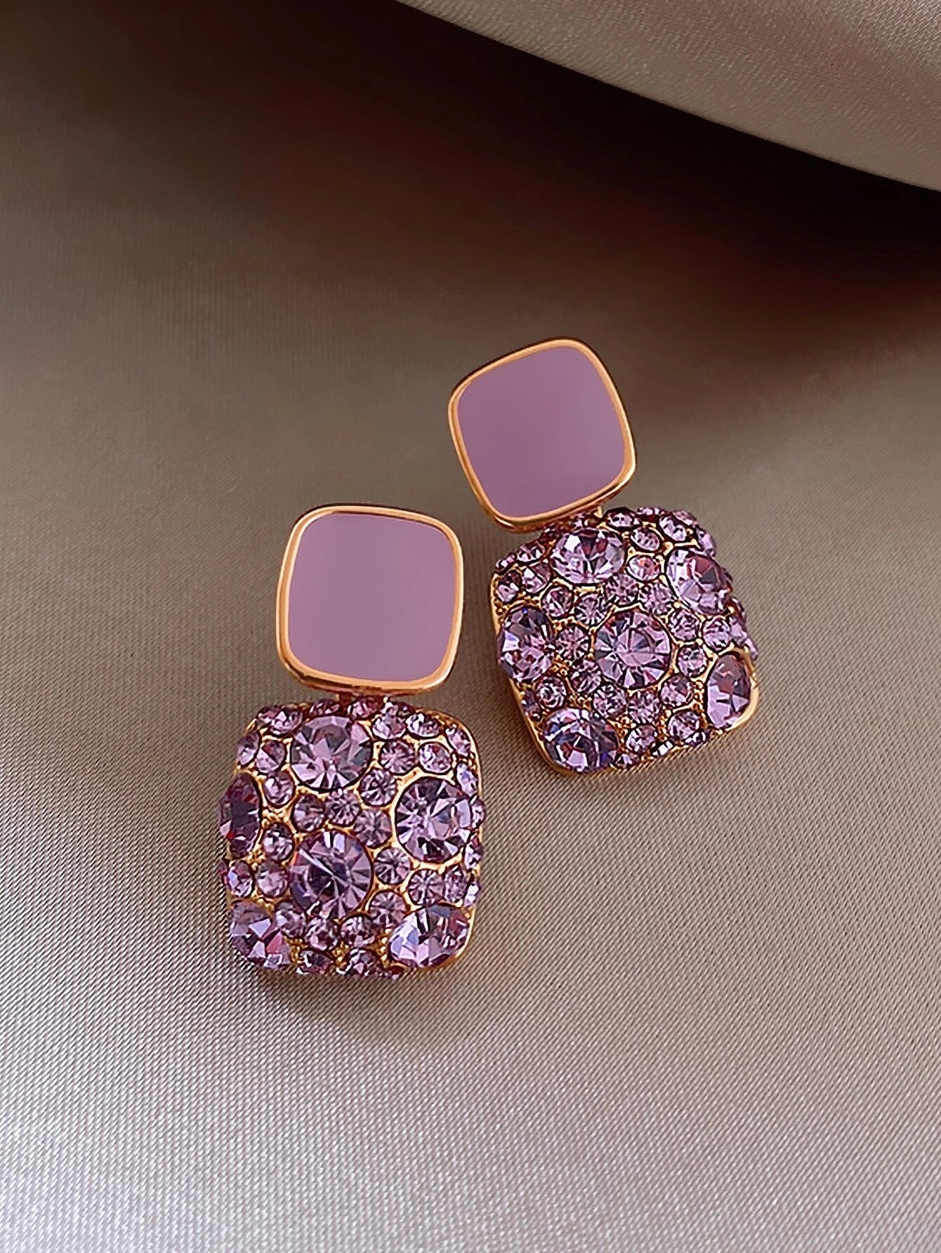 Rhinestone Geo Decor Earrings