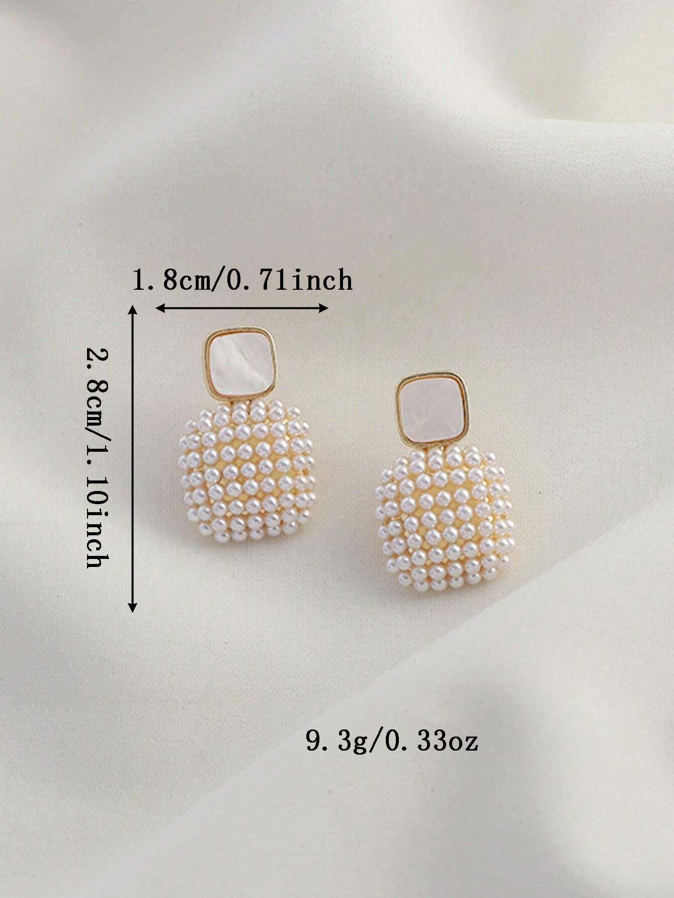 Rhinestone Geo Decor Earrings