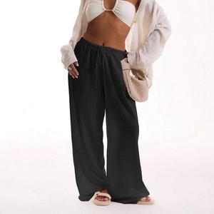 Chu Summer Linen Feel Tie Waist Trouser Comfortable Loose Pants Casual