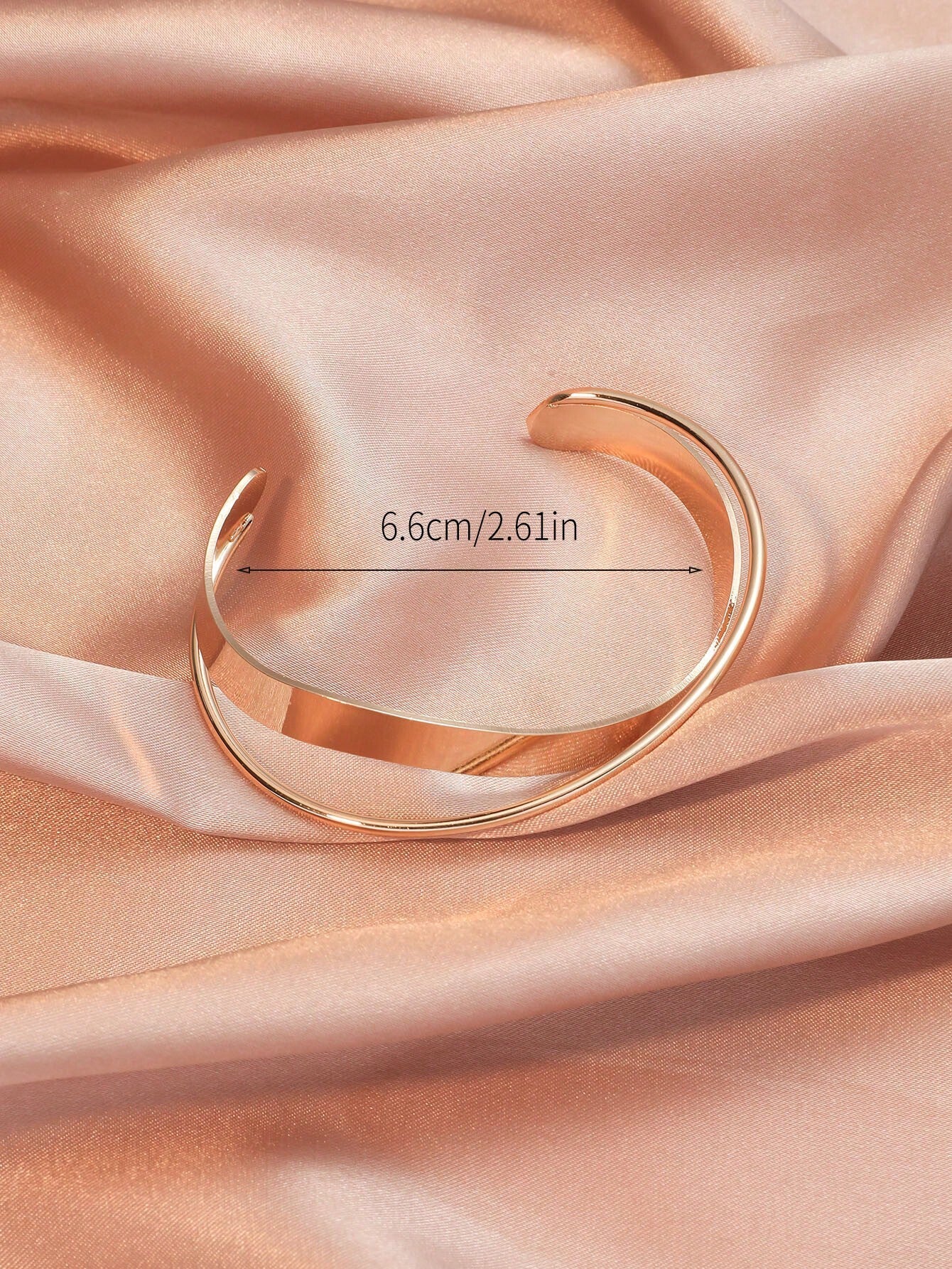 1Pc Simple Circle & Flat Opening Design Personalized Fashionable Luxurious Bracelet for Women