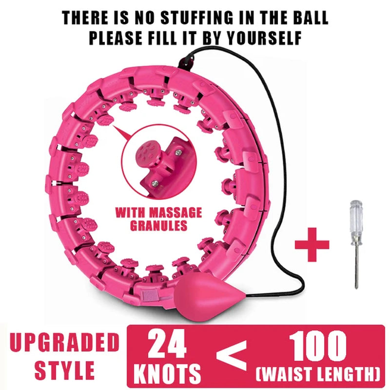 Ultimate Weighted Fitness Hoop: Detachable Knots for Abdomen Weight Loss & Massage - Perfect for Adults & Kids!