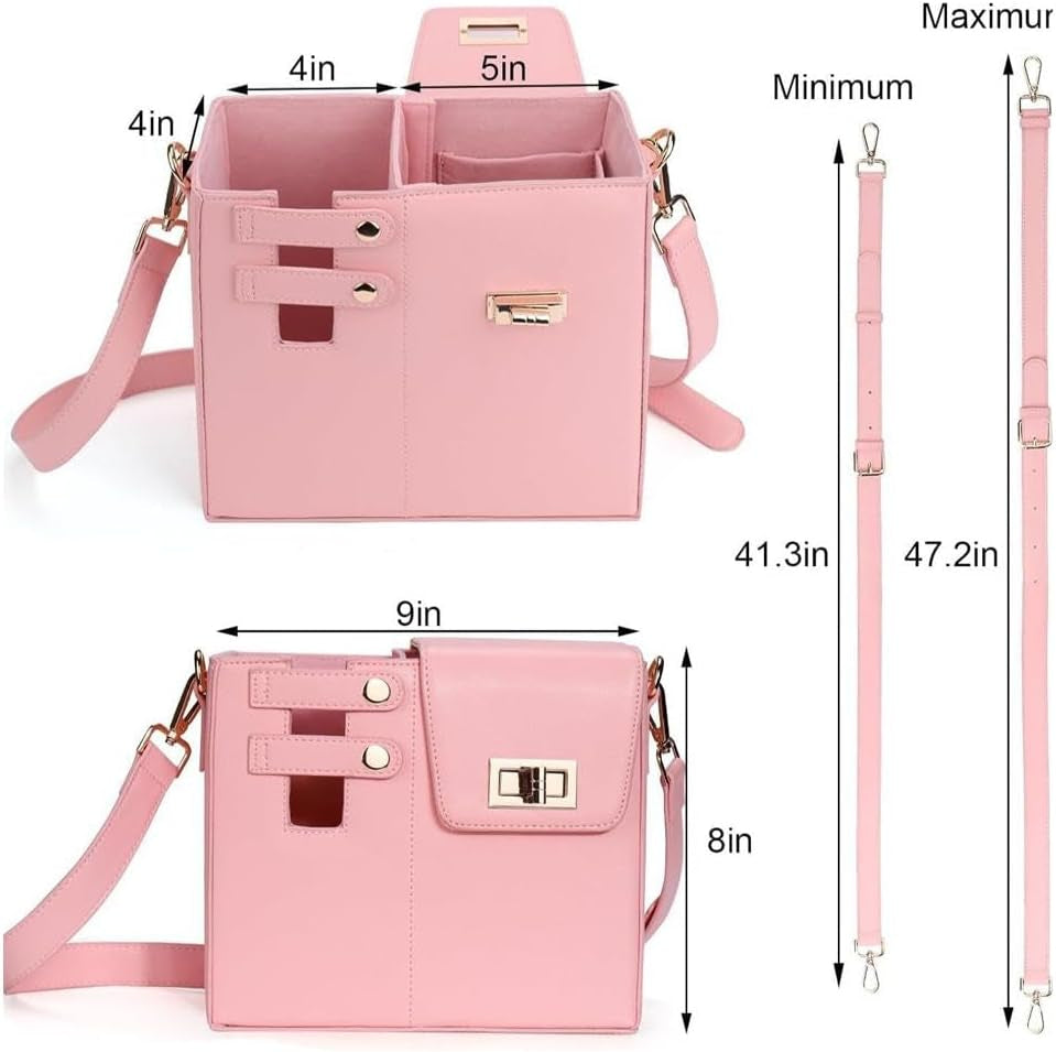 Outdoor Portable Crossbody Water Cup Storage Bag, Leather Crossbody Bag with Water Bottle Holder for Women