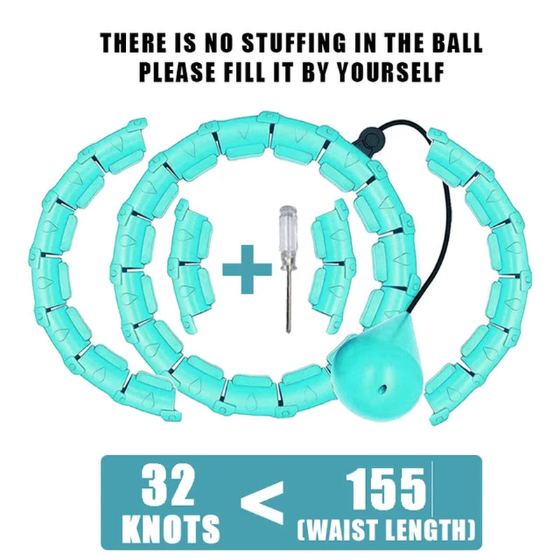 Ultimate Weighted Fitness Hoop: Detachable Knots for Abdomen Weight Loss & Massage - Perfect for Adults & Kids!