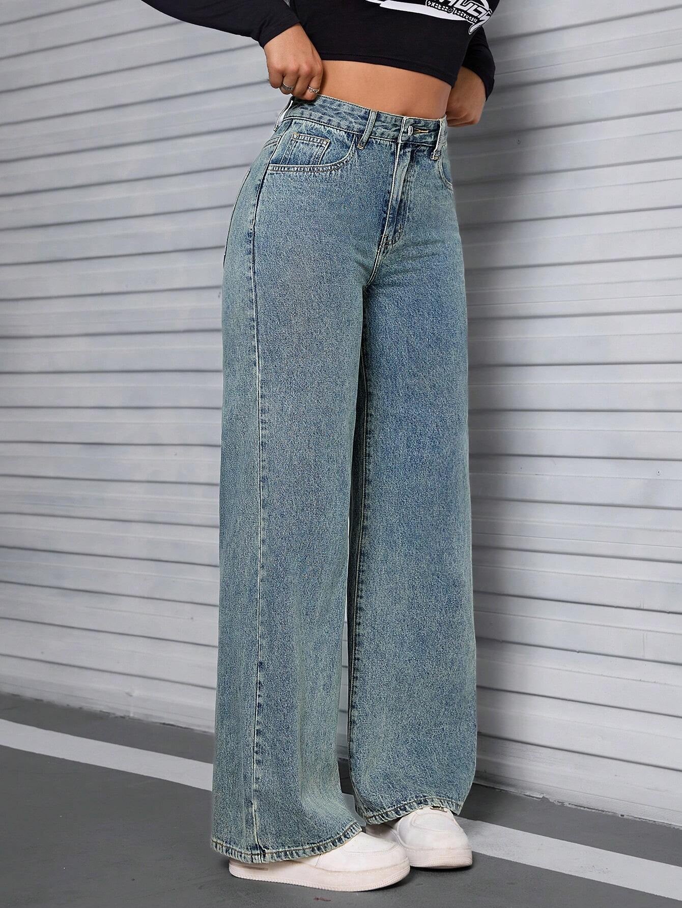 Women'S Pocketed Denim Pants